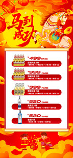 马年酒水优惠套餐海报 