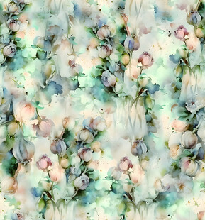 清新花卉水彩印花图案
