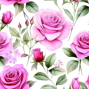 粉色玫瑰花卉图案设计