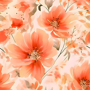 粉色花卉水彩图案背景