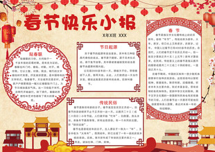春节快乐小报设计模板