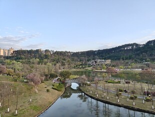 河畔自然风光美景