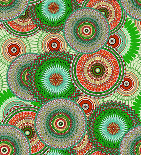 多彩圆形图案无缝背景