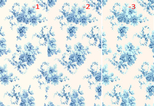 蓝白花卉图案布料纹理