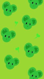 绿色背景上的可爱考拉图案