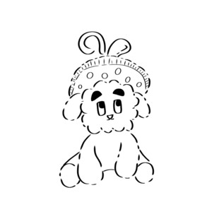 可爱卡通小狗戴花环形象