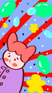 梦幻中的小女孩与气球