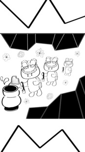 卡通风格动物与罐子场景