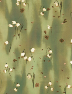 绿色背景上的白色小花图案