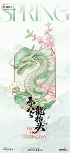 中式龙纹插画艺术作品