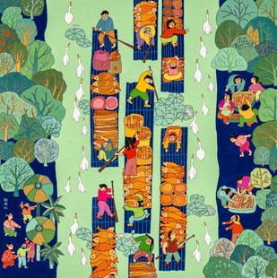 热闹集市中的多彩生活场景