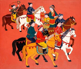 古代骑士骑马图