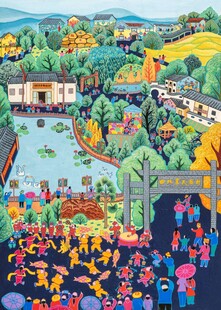 乡村热闹集会景象