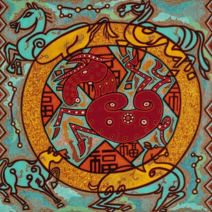 传统生肖牛的精美装饰图案