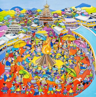 热闹缤纷的游乐园场景