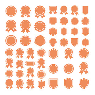 橙色徽章集合