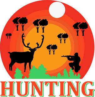 狩猎主题圆形标志图案