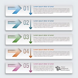 多彩箭头序号信息图表