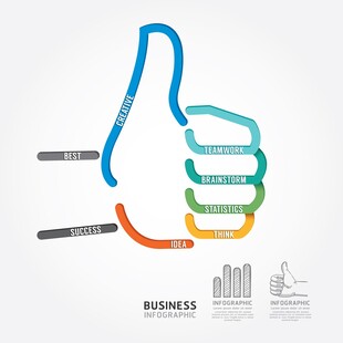 创意拇指点赞商务信息图