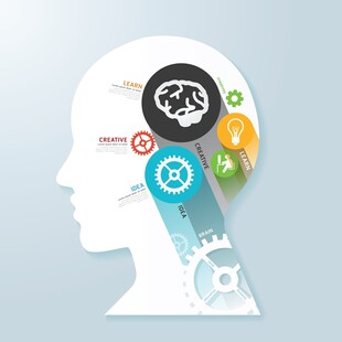 人脑与科技元素的创意融合