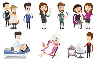 多样职业人物场景插画