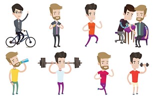 多样运动人物插画