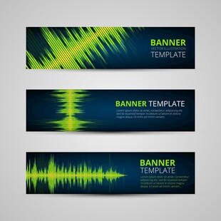 蓝调几何风格横幅设计