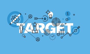 蓝色背景目标主题图案