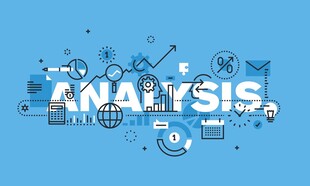 蓝色背景下的分析主题图案