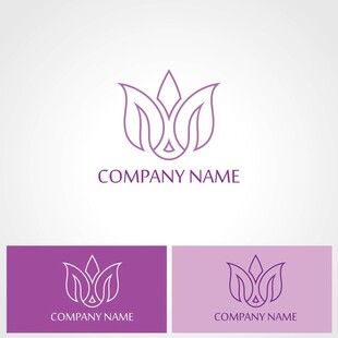 紫色莲花企业标志设计