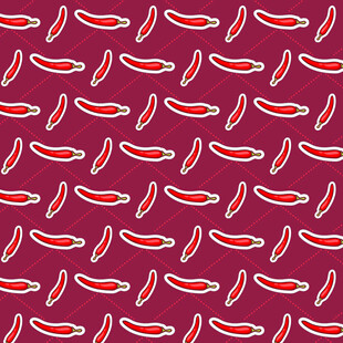 红色辣椒图案无缝背景