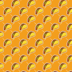 橙色背景的墨西哥玉米卷图案
