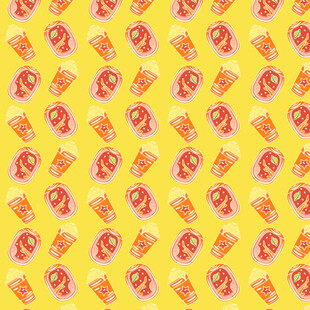 黄色背景汉堡图案纹理