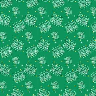 绿色手绘风礼物图案背景