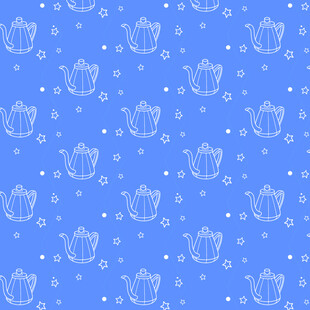 蓝色花卉图案背景纹理