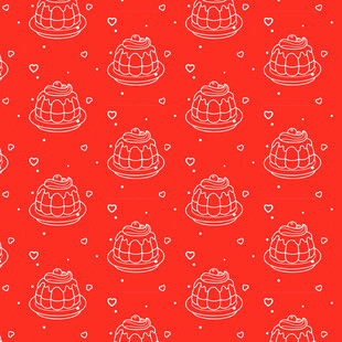 红色猫咪图案背景纹理