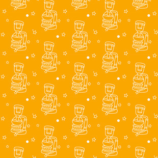 橙色小熊波点无缝图案