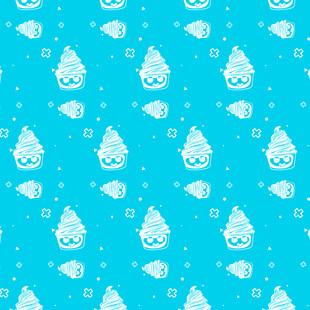 蓝色雪花图案背景纹理