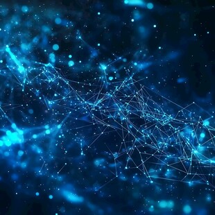 蓝色科技感网络线条背景图