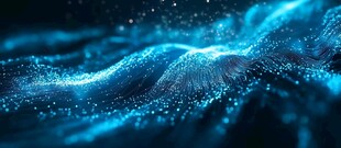 蓝色流动粒子科技背景图