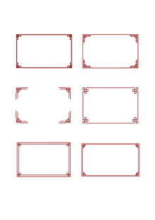 红色边框矢量图形集合