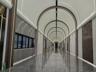 现代风格的拱形走廊空间