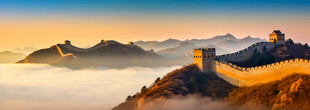 晨曦中的壮丽万里长城