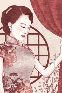 古典旗袍女子优雅姿态