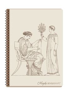 线圈本 复古人物素描画