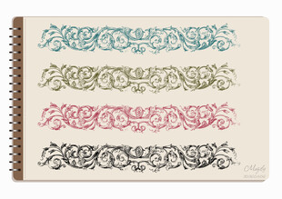 线圈本 多色复古花边