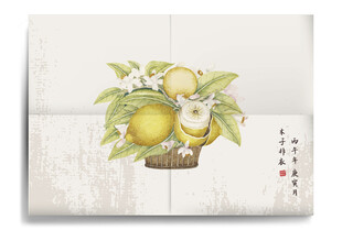 中式海报 果篮