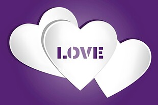 紫色爱心LOVE图案