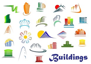 多样建筑图标集合