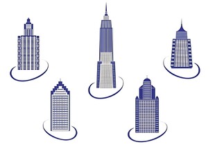 多样风格摩天大楼建筑图